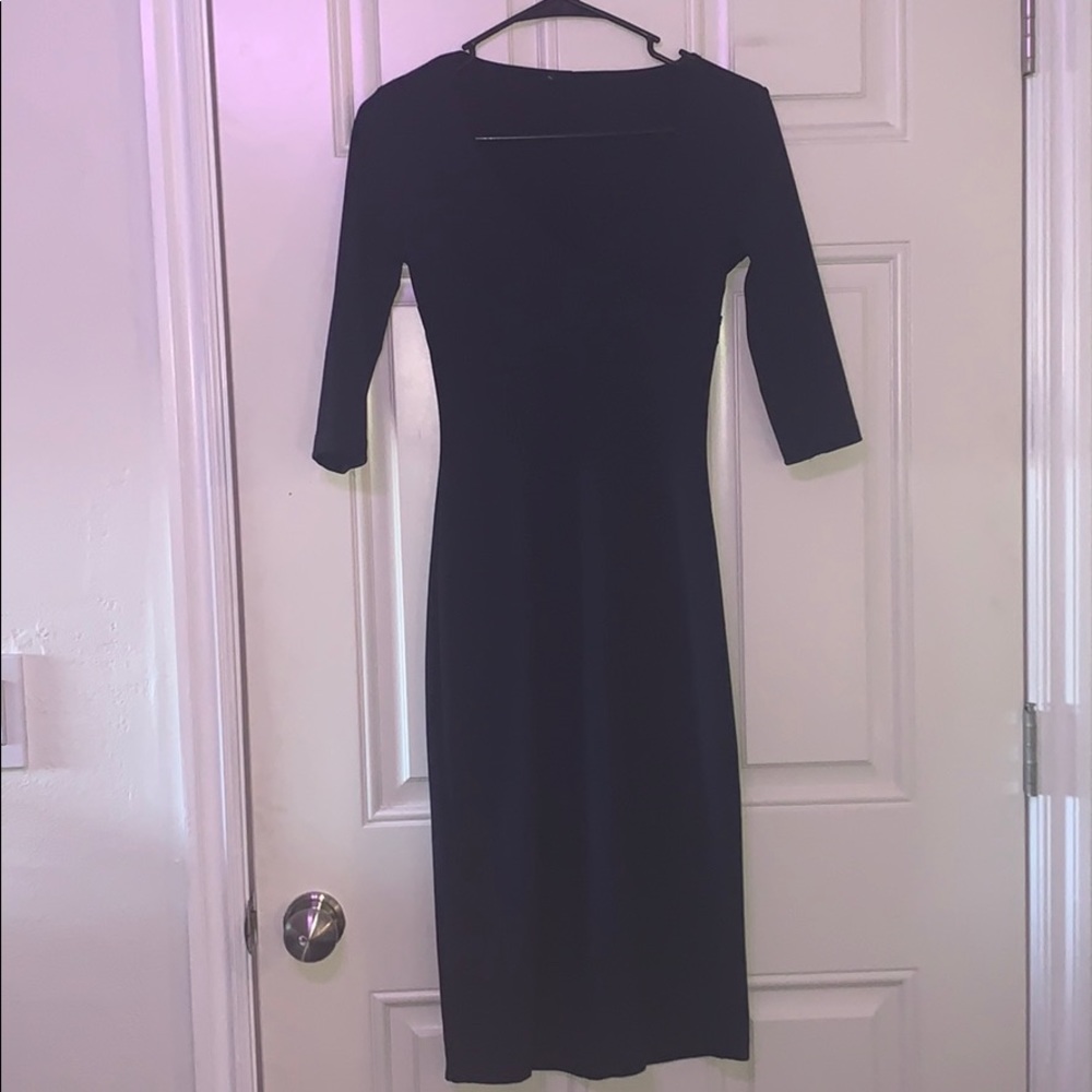 navy blue dress w/ 3/4 sleeves